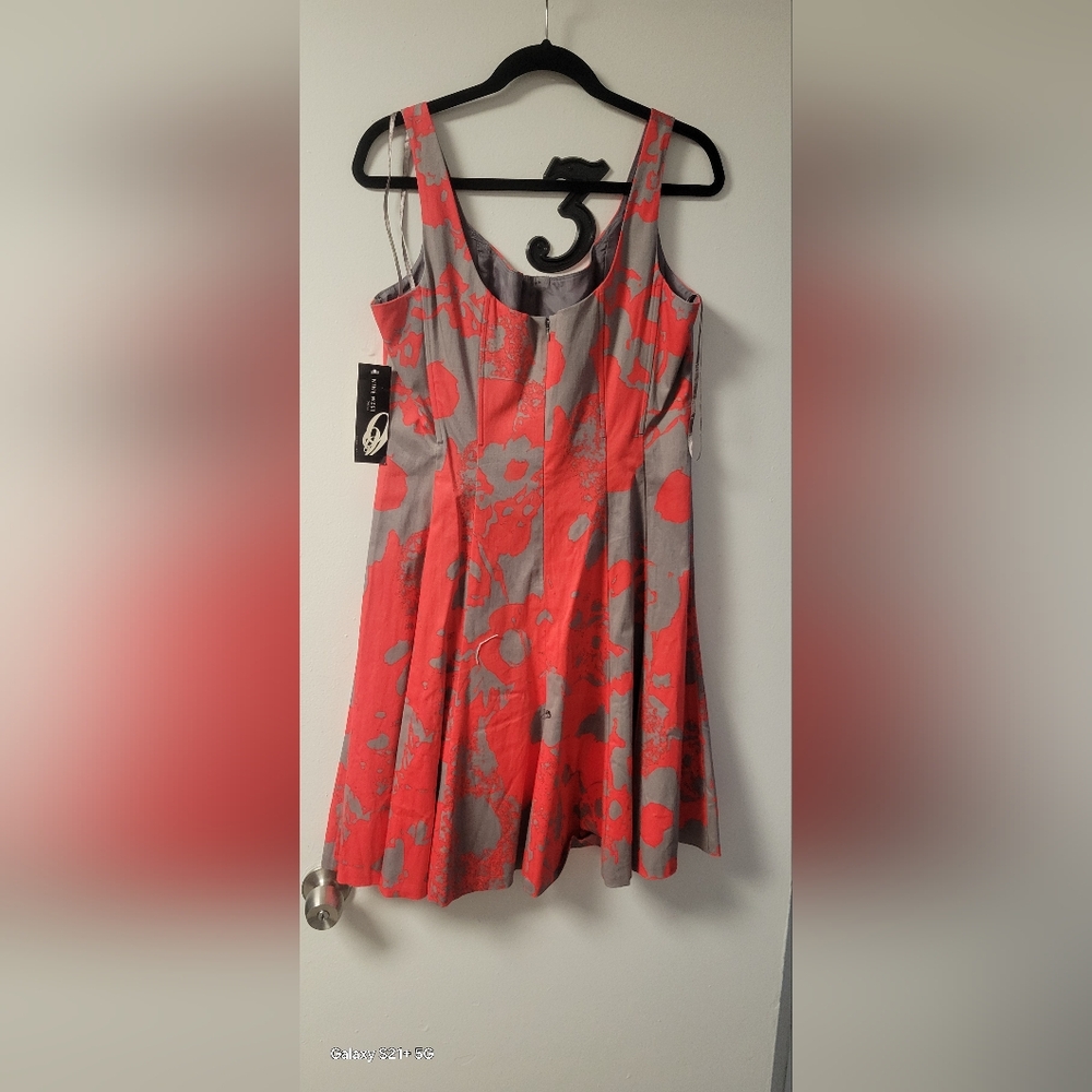 Nine West Orange Pleated Midi Skirt Resort Wear